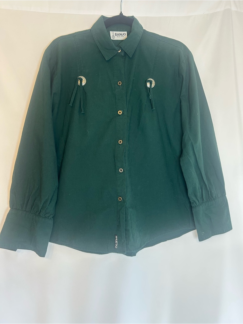 Banjo Vintage Western Forest Green Button-Down Shirt